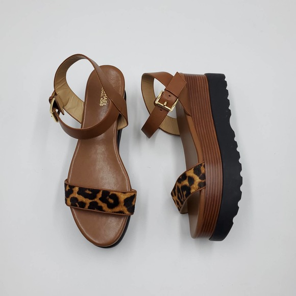 Michael Kors Shoes - Michael Kors Marlon Flatform Sandals in Leopard Print Size 9.5